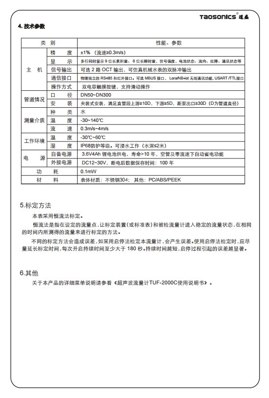 电池供电双声道插入式超声波