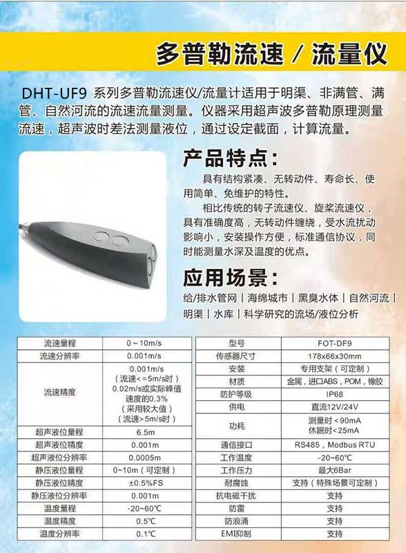 非满管多普勒超声波流速仪